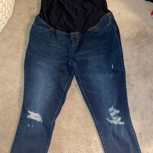 Distressed Maternity Jeggings Ingrid & Isabel Sz12 - Picture 1 of 9